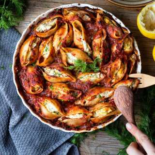 Gluten-Free Stuffed Shells with Vegan Ricotta (Family Fav)