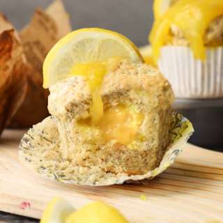 Fluffy Lemon Muffins with Lemon Curd (Gluten-free & Vegan)
