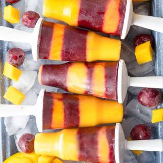 Easy Cherry Mango Popsicles