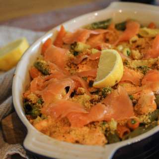Easy Creamy Salmon Pasta Bake