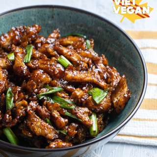 Vegan Mongolian Beef with Soy Curls
