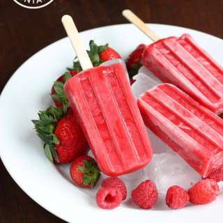 Strawberry Raspberry Popsicles