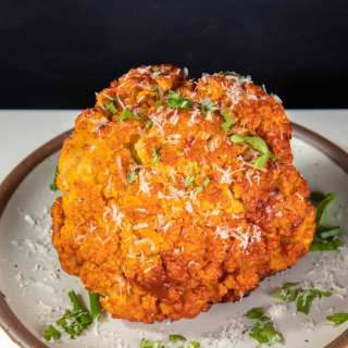 Spicy Korean Gochujang Whole Roasted Cauliflower