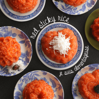 Vietnamese Xoi Gac Red Sticky Rice