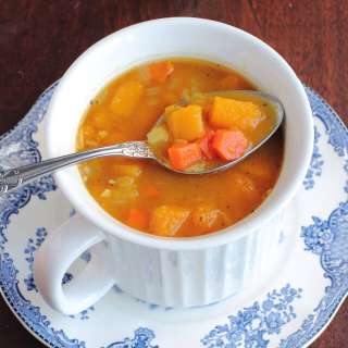 Butternut Squash, Carrot and Red Lentil Soup