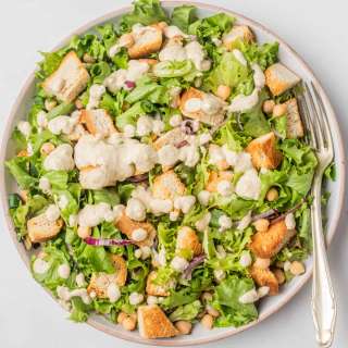 Vegan Caesar Salad with Dressing