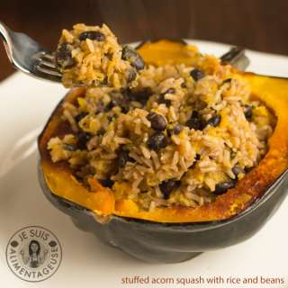 Rice and Beans Stuffed Acorn Squash