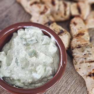 Homemade Tzatziki Sauce with Feta and Avocado