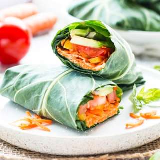 Rainbow Raw Veggie Hummus Wrap