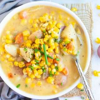 Instant Pot Potato Corn Chowder | Vegan