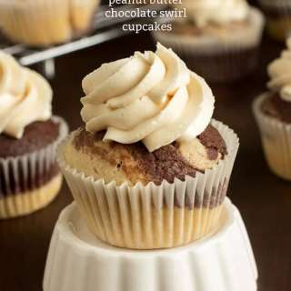 Peanut Butter Chocolate Swirl Cupcakes