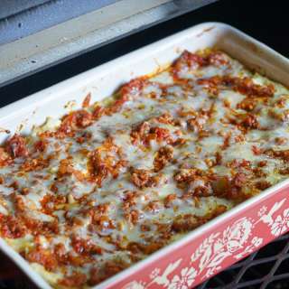 Smoked Lasagna with Italian Sausage, Prosciutto, and Ricotta