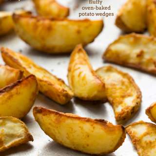 Vegan Fluffy Oven-Baked Potato Wedges