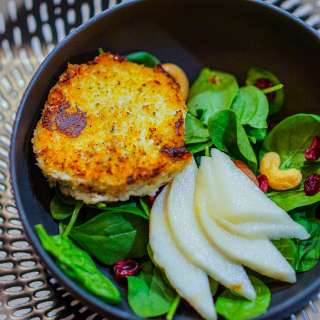 Fried Boursin Salad with Raspberry Vinaigrette