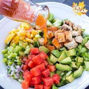 Watermelon Chopped Salad with Watermelon Vinaigrette