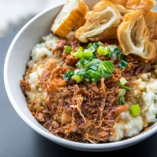 Cháo ??u Xanh Chay – Vegan Rice Porridge with Green Mung Beans