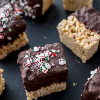 Vegan Peppermint Rice Crispy Squares