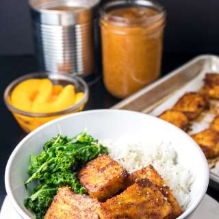 Peach BBQ Baked Tofu