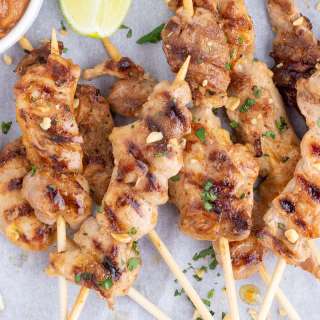 Chicken Satay with Peanut Dipping Sauce