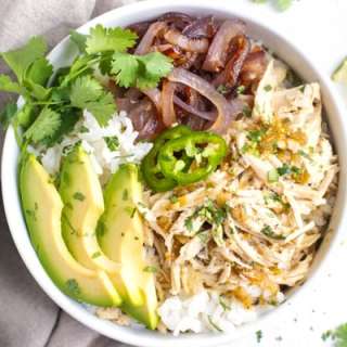 Slow Cooker Shredded Chicken Burrito Bowl