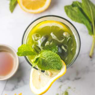 Vegan Matcha Latte & Match Lemon Mint Iced Tea