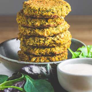 Vegan Lentil Patties and Sriracha Tahini Sauce
