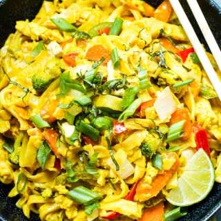 Golden Thai Curry Noodles with Coconut Milk