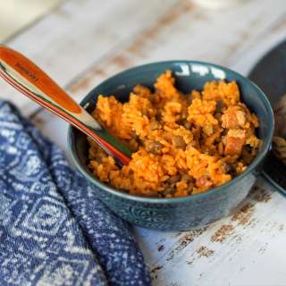 Puerto Rican Pigeon Pea Rice with Bacon