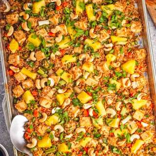 Sheet Pan Pineapple Fried Rice