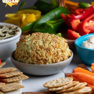 Vegan Jalapeno Cilantro Cheese Ball