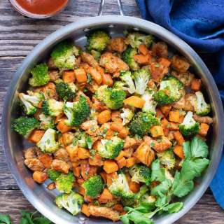BBQ Chicken, Sweet Potatoes & Broccoli