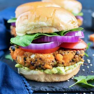 Sweet Potato Black Bean Burger with Quinoa