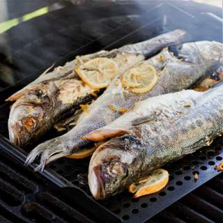 Grilled Branzino Stuffed with Feta and Orzo