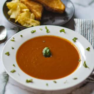 Fire Roasted Tomato Soup with Basil