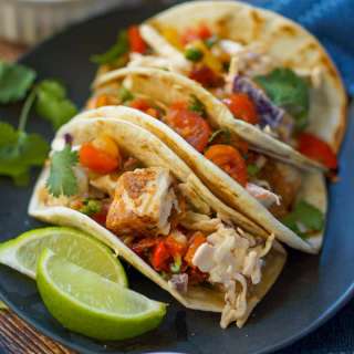 Mahi Mahi Tacos with Chipotle Crema and Mango Salsa