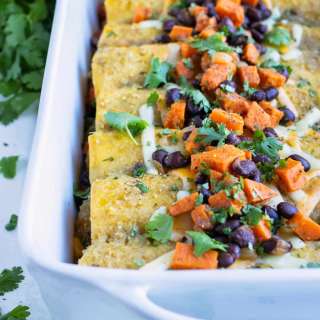 Sweet Potato Black Bean Enchiladas