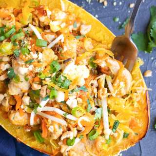 Spaghetti Squash Chicken Pad Thai