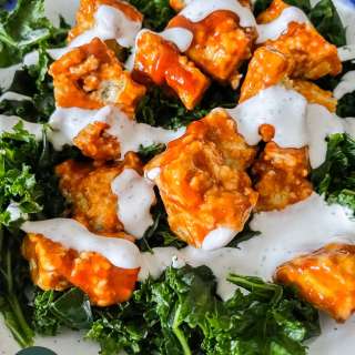 Vegan Buffalo Air Fryer Tofu