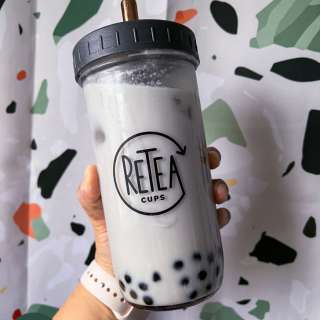 Homemade Vegan Taro Milk Bubble Tea