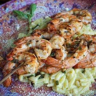 Grilled Shrimp and Orzo