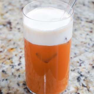 Vegan Thai Iced Tea with Vegan Cheese Foam