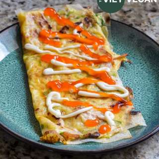 Bánh Tráng Nướng Chay - Vegan Rice Paper Vietnamese Pizza