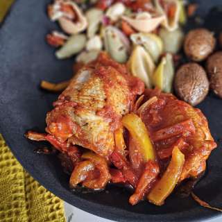 Basque Style Chicken with Piperade Pepper Sauce