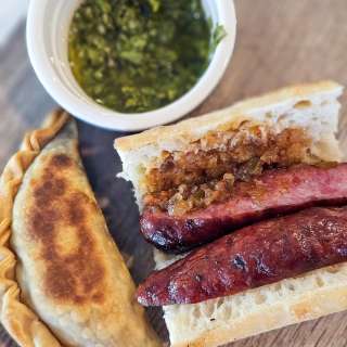 Grilled Argentinian Choripan Chorizo Sandwich