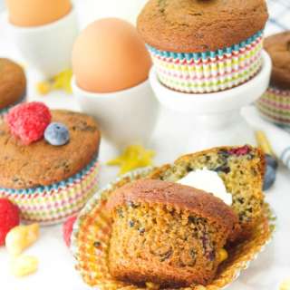 Moist Buttermilk Corn Muffins with Berries