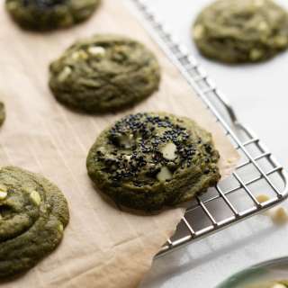 Matcha Cookies with White Chocolate Chips