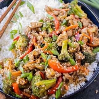 Ground Turkey Teriyaki Rice Bowl