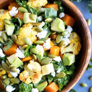 Roasted Cauliflower Kale Salad