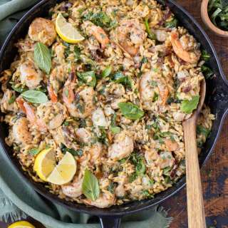 Creamy Shrimp Orzo with Sun-dried Tomatoes and Spinach
