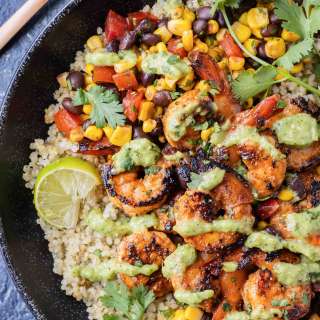 Chili Lime Shrimp Quinoa Bowls